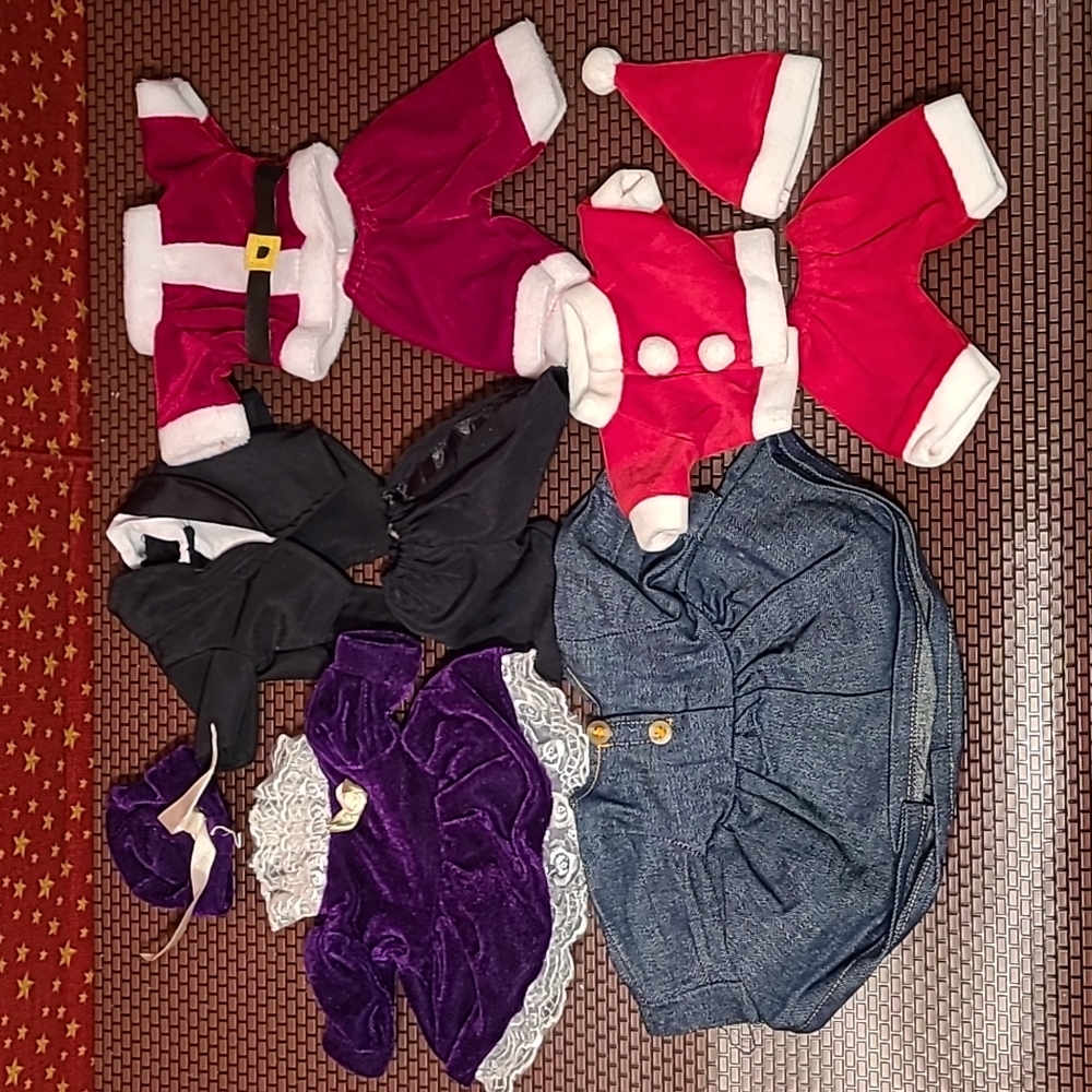 Doll Bear Clothing Lot Christmas